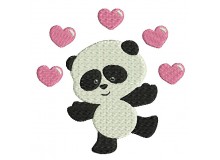 Stickdatei - Patti Panda Herzen voll